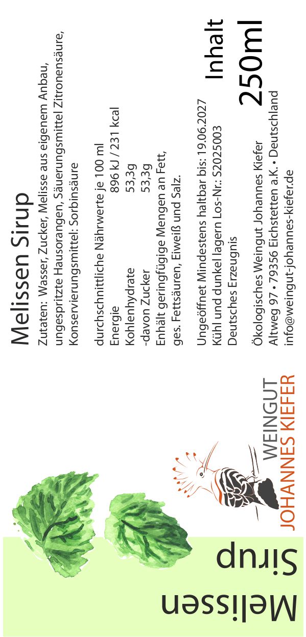 Melissen Sirup Melissen Sirup