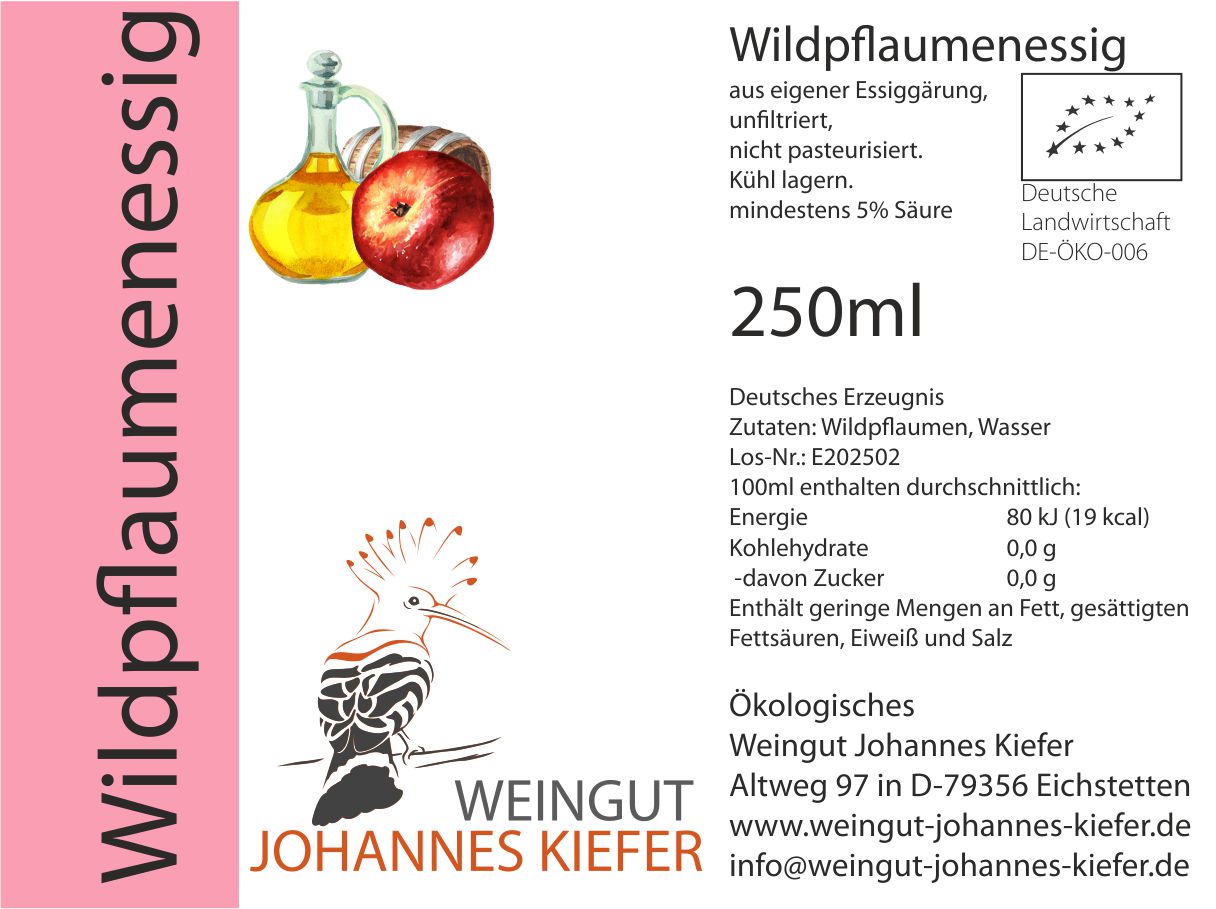 Wildpflaumenessig Bio 250 ml Wildpflaumenessig Bio 250 ml