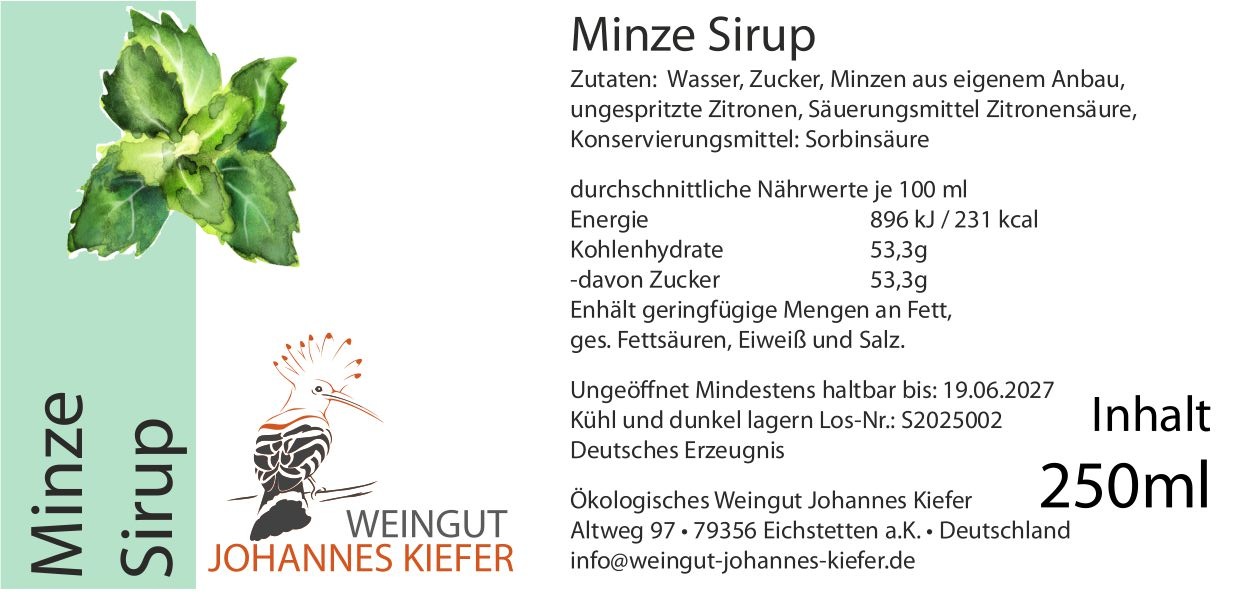 Minze Sirup Minze Sirup
